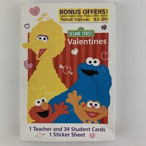 Vintage Sesame Street Valentine's Day Cards Big Bird Elmo Cookie Monster Oscar